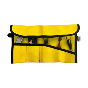 Fire Hose Tool Roll by Recycled Firefighter, handmade leather goods detail photo 3