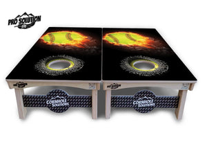 Fire Softball Cornhole Boards - Pro Solution Lite Series by Cornhole Solutions, custom cornhole board detail photo 2
