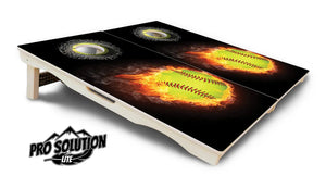 Fire Softball Cornhole Boards - Pro Solution Lite Series by Cornhole Solutions, custom cornhole board detail photo 4