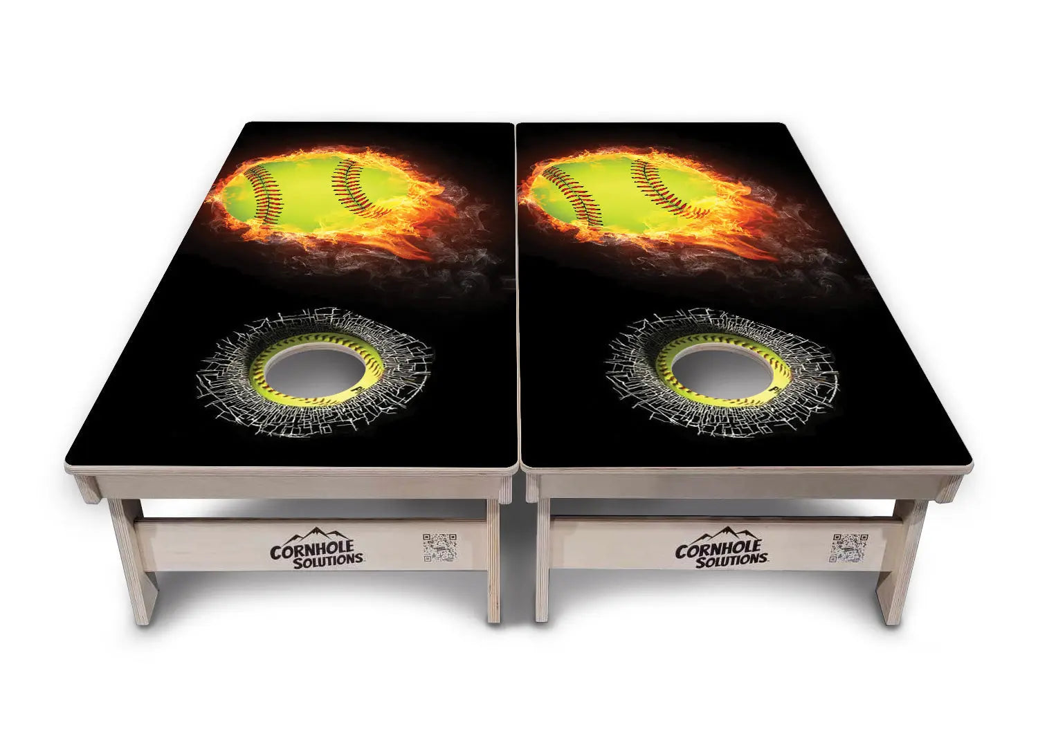 Fire Softball Cornhole Boards - Professional Tournament Series Cornhole Solutions