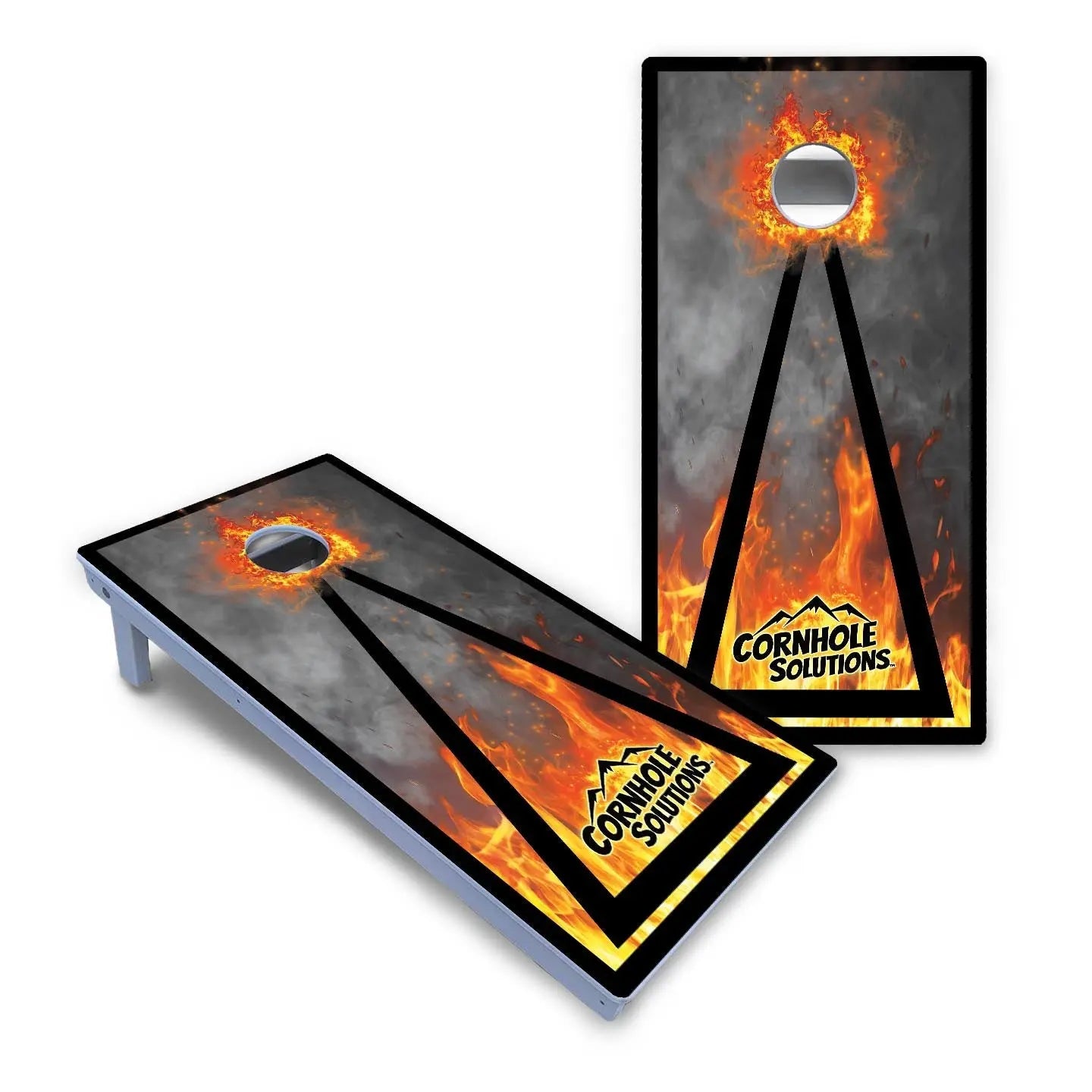 Fire Triangle CS Logo Cornhole Boards - All Weather Series by Cornhole Solutions, custom cornhole board detail photo 2