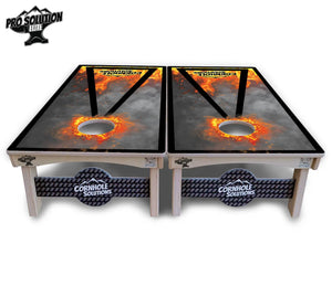 Fire Triangle CS Logo Cornhole Boards - Pro Solution Elite Series by Cornhole Solutions, custom cornhole board detail photo 3