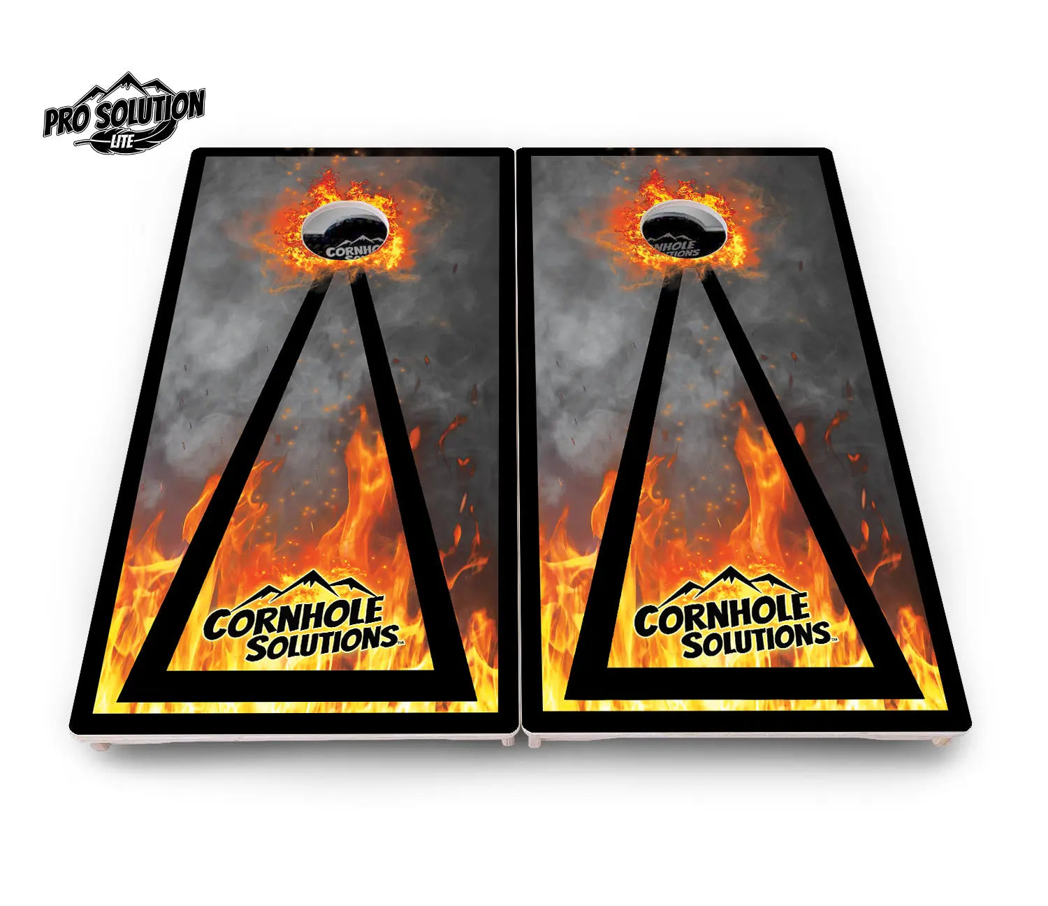 Fire Triangle CS Logo Cornhole Boards - Pro Solution Lite Series by Cornhole Solutions, custom cornhole board detail photo 4