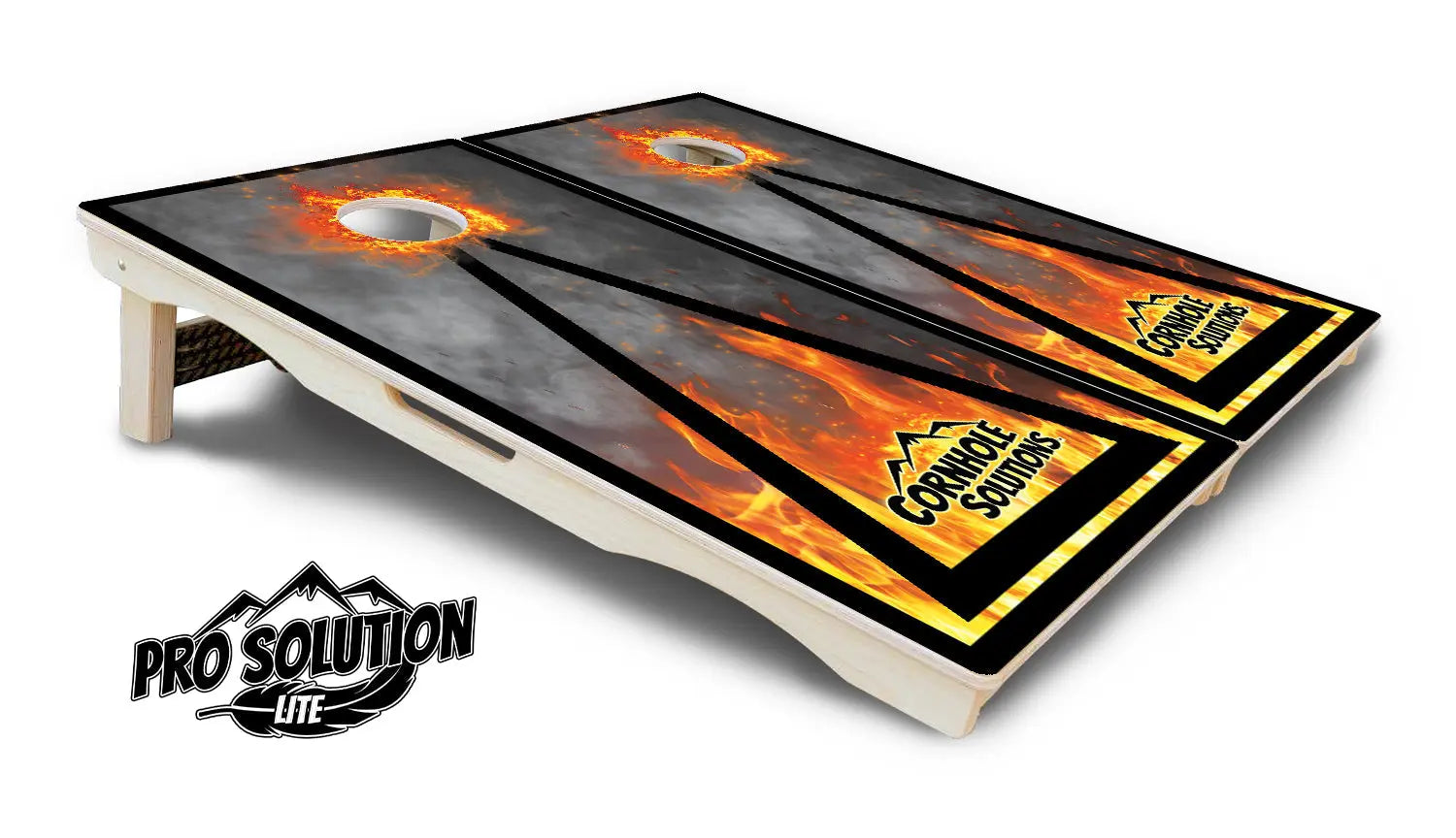 Fire Triangle CS Logo Cornhole Boards - Pro Solution Lite Series by Cornhole Solutions, custom cornhole board detail photo 5