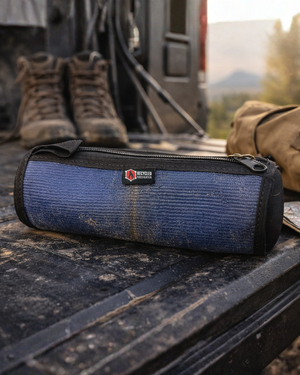 Fire Hose Dopp Kit by Recycled Firefighter, handmade leather goods detail photo 15