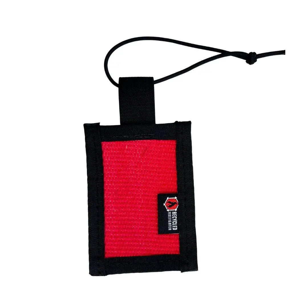 Firehose Luggage Tag by Recycled Firefighter, handmade leather goods detail photo 5