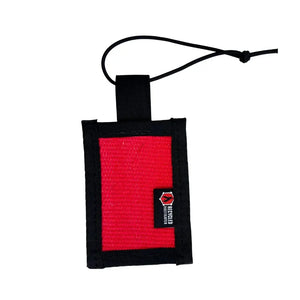 Firehose Luggage Tag by Recycled Firefighter, handmade leather goods detail photo 5