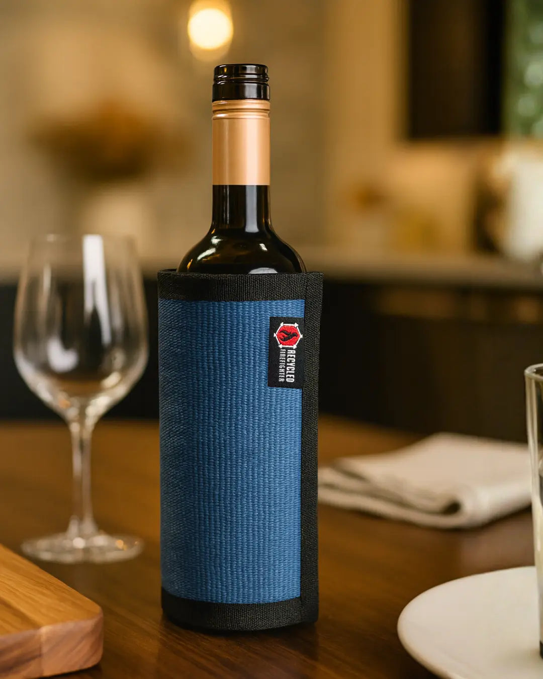 Firehose Wine Bottle Cover by Recycled Firefighter, wine bottle holders detail photo 9