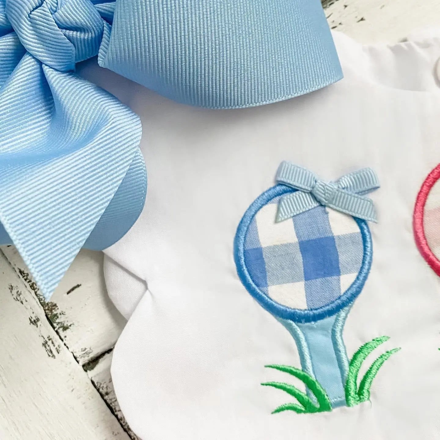 First Birthday Golf Bubble for Girls – Reversible Pink Gingham Skirted Bubble Outfit Seven Lantern Lane