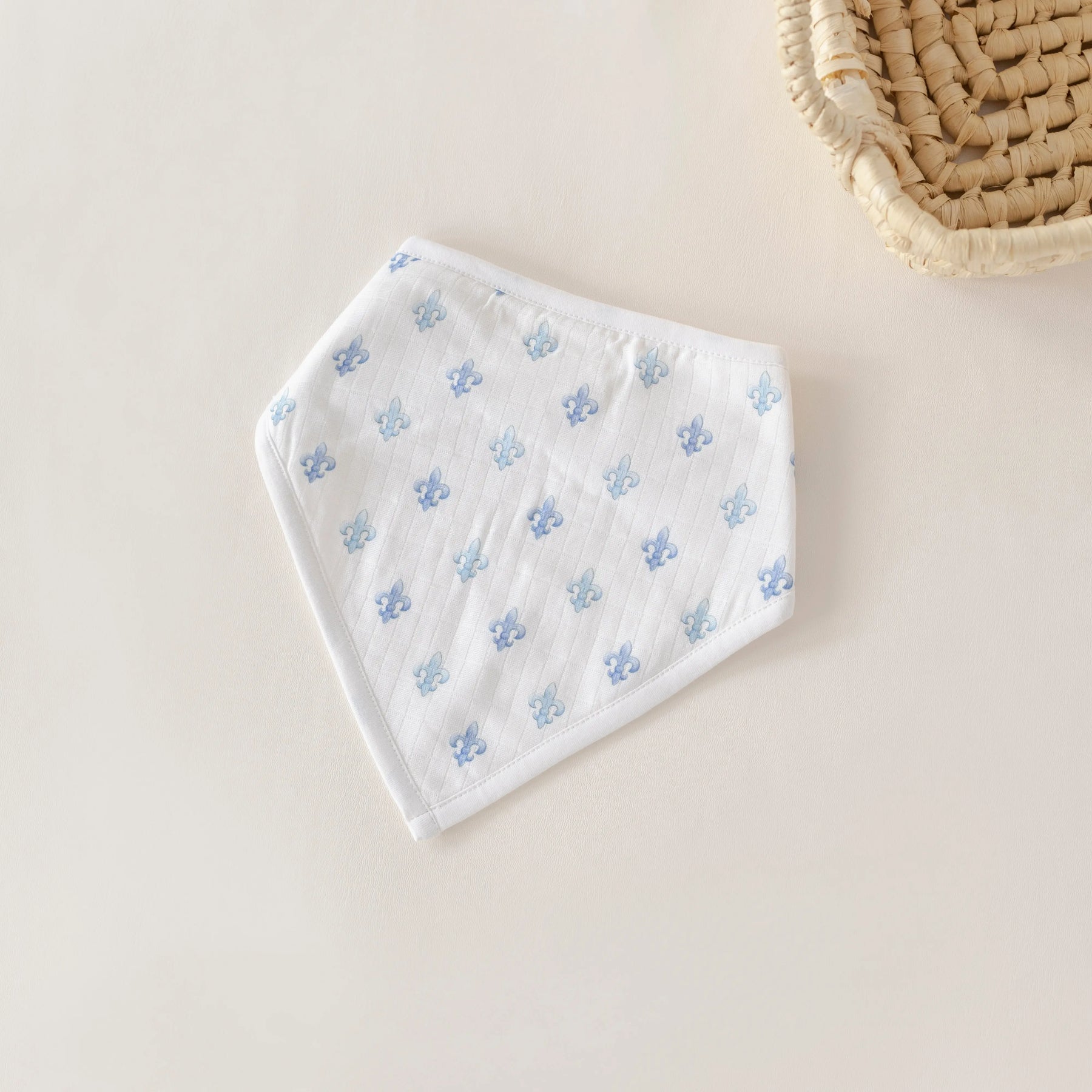 Fleur De Bleu Organic Muslin Bib by Nola Tawk, children's boutique clothing main product photo