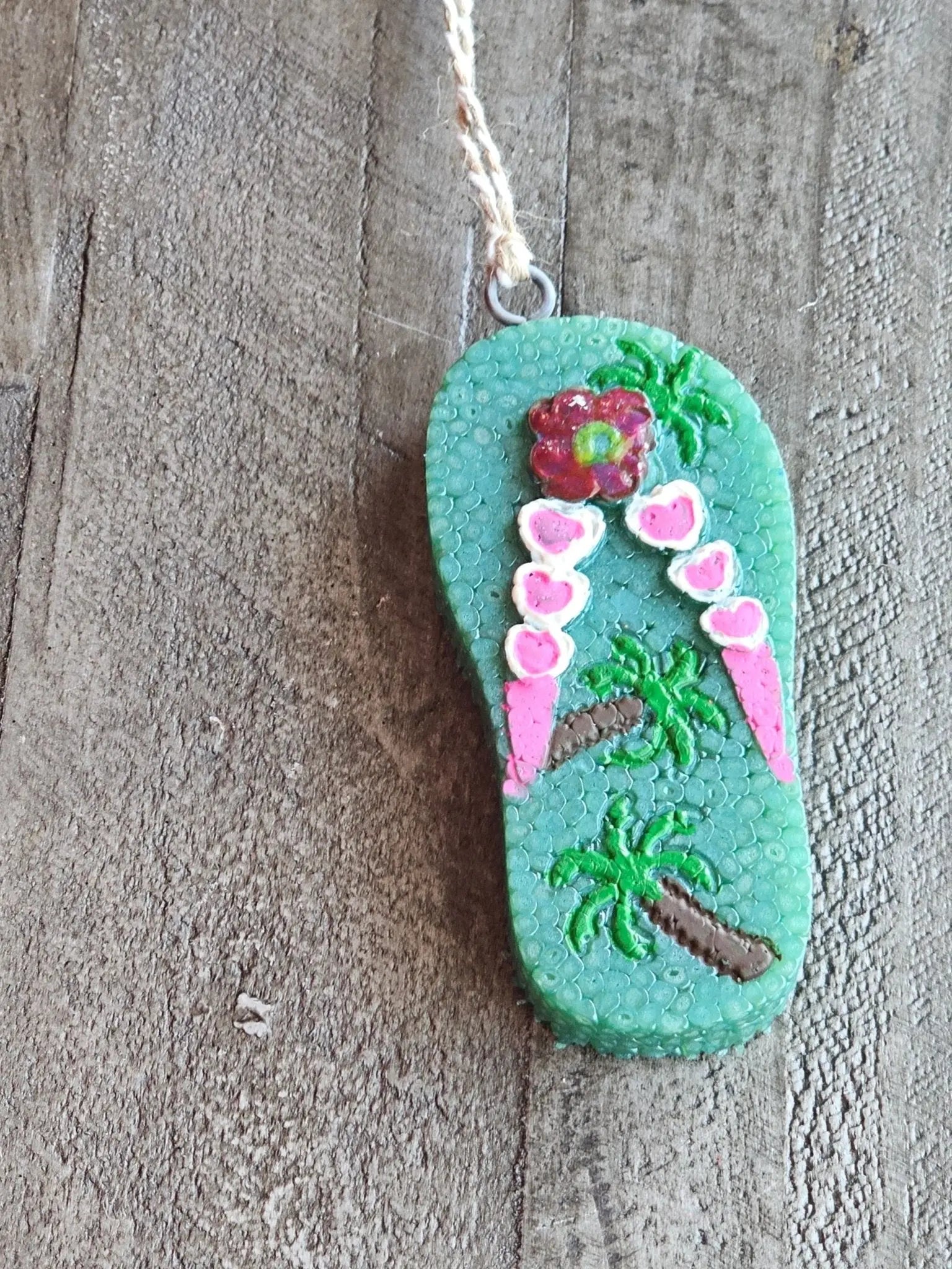 Flip Flop Car Freshie - Handmade Summer Aroma Bead Air Freshener, Tropical Car Scent by Main Street Collective