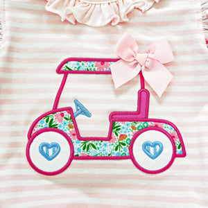 Floral Tee Time Girls Golf Short Set by Seven Lantern Lane, Southern lifestyle apparel detail photo 2