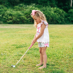 Floral Tee Time Girls Golf Short Set by Seven Lantern Lane, Southern lifestyle apparel detail photo 8