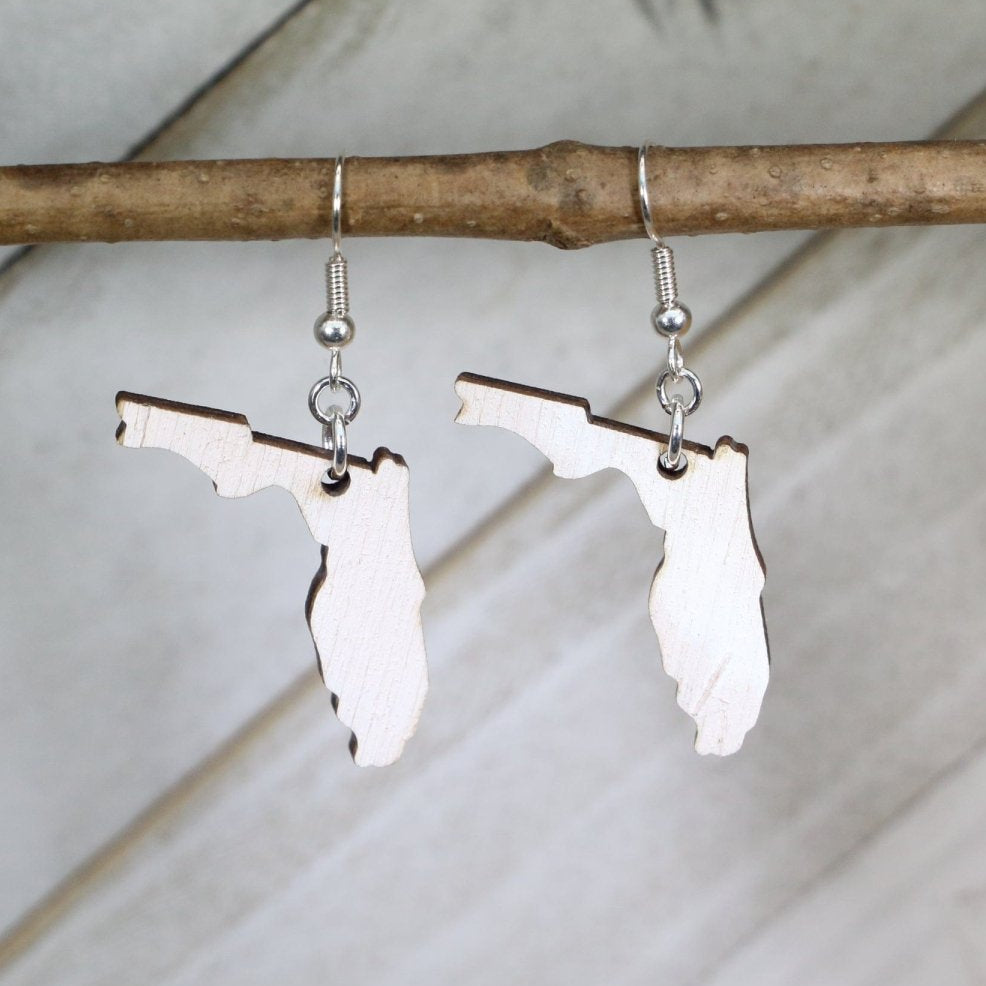 Florida State Wooden Earrings | Sunshine State Jewelry