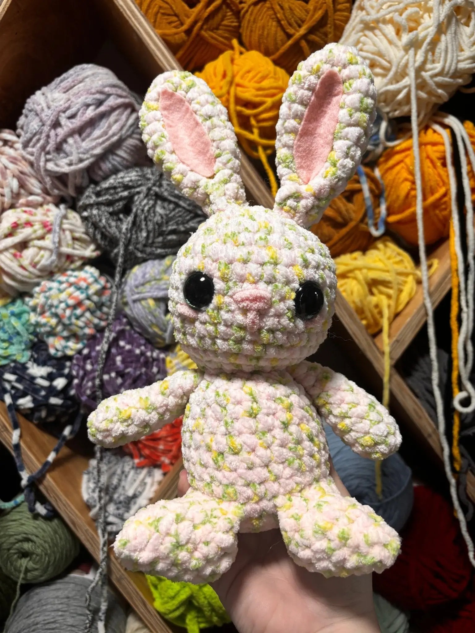 Flower the Rabbit - Handmade Amigurumi Bunny Spring Crochet Stuffed Animal by Klassy Krafts, handmade jewelry main product photo