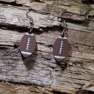 Football Wooden Dangle Earrings | Sports Jewelry