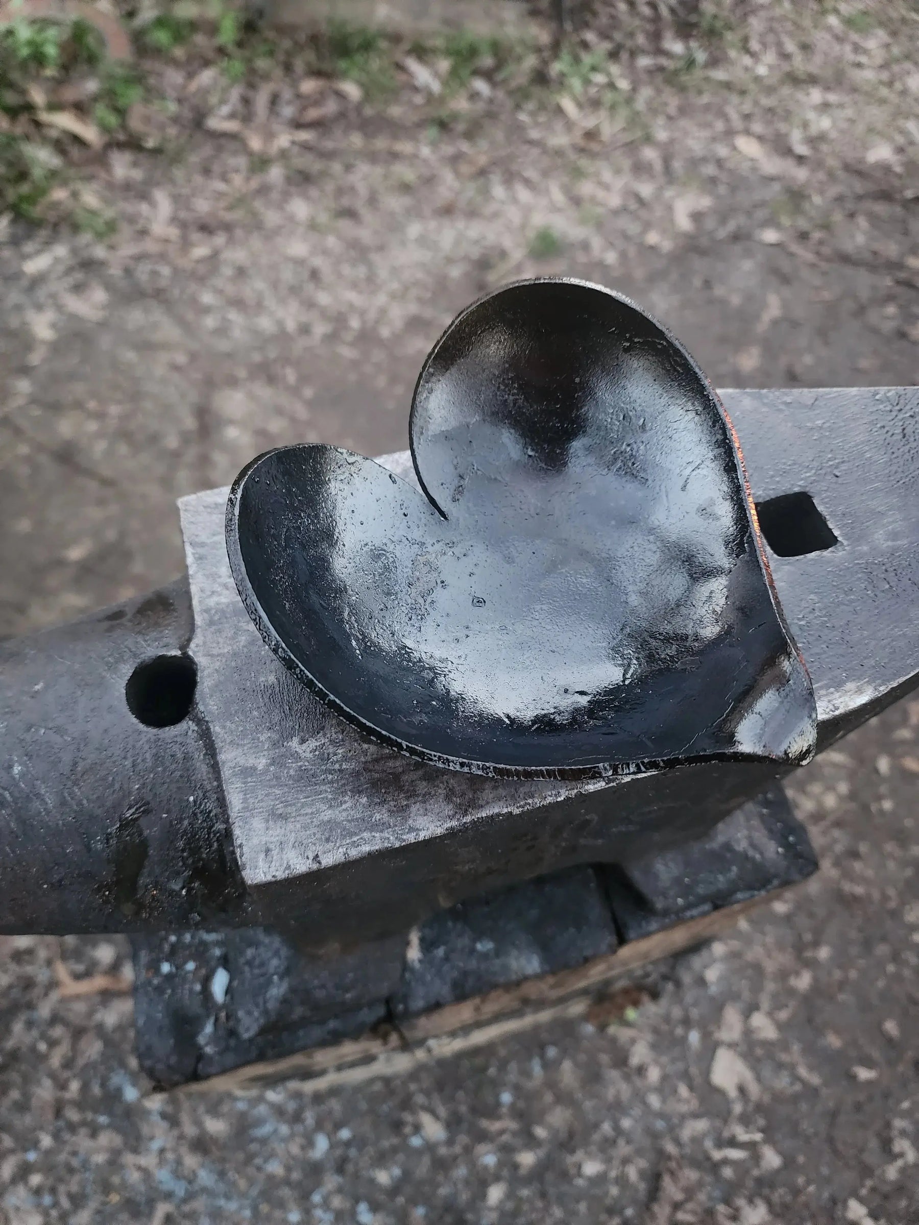 Forged Heart Shaped Dish by Redbeard's Forge LLC, Southern home decor detail photo 4