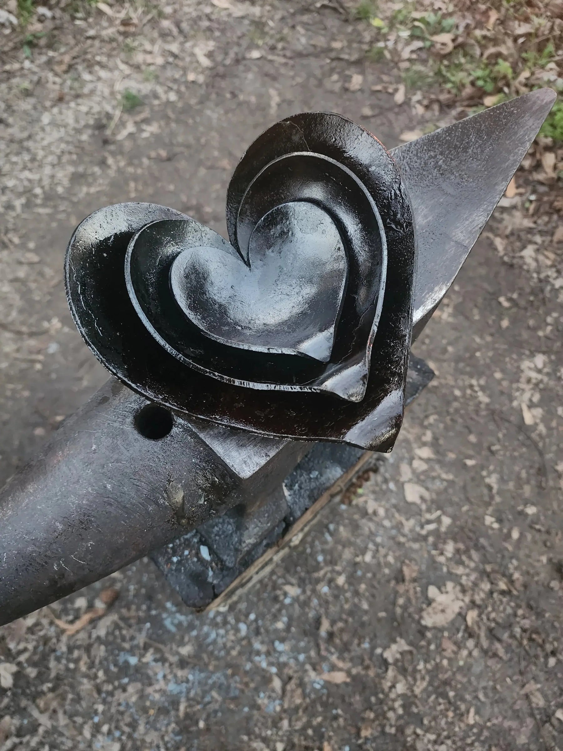 Forged Heart Shaped Dish by Redbeard's Forge LLC, Southern home decor detail photo 6