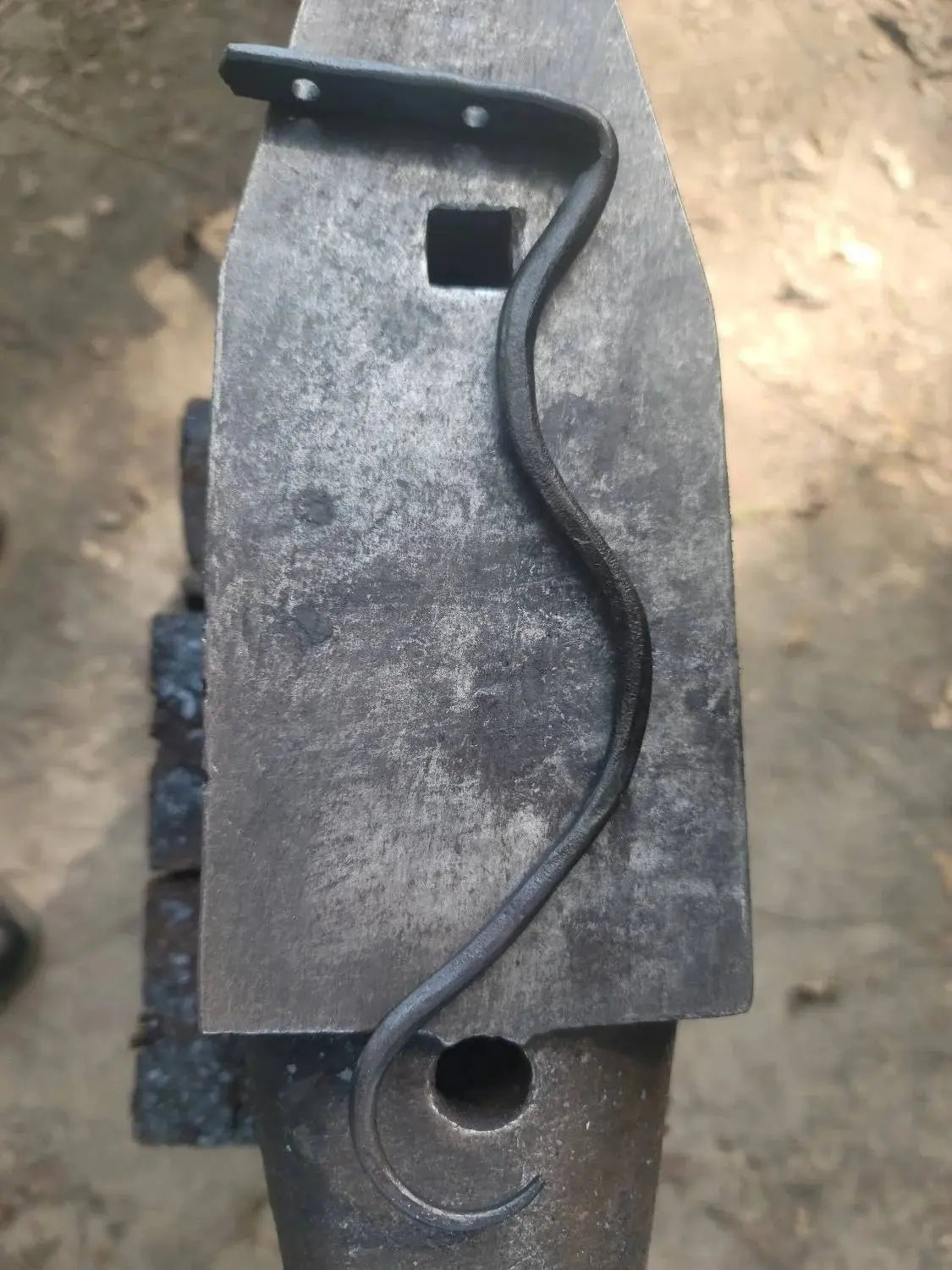Forged Plant/Lantern Hanger by Redbeard's Forge LLC, ornament detail photo 3