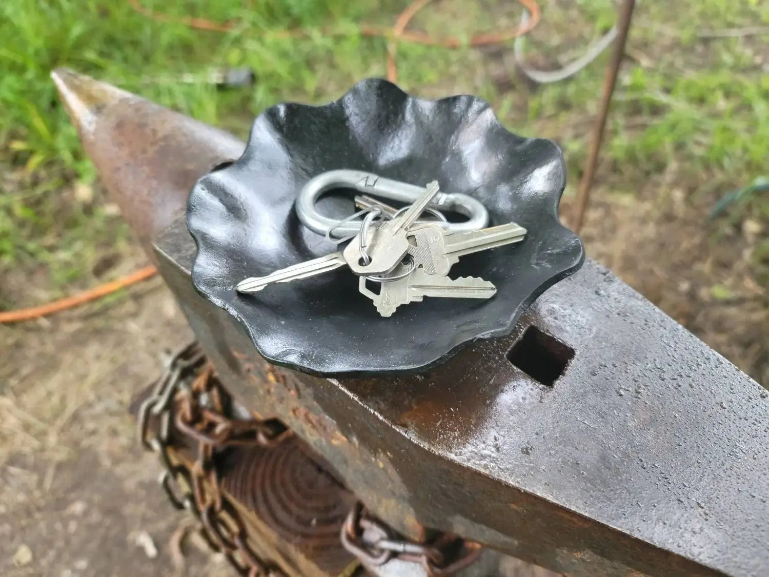 Forged Wavy Dish Redbeard's Forge LLC