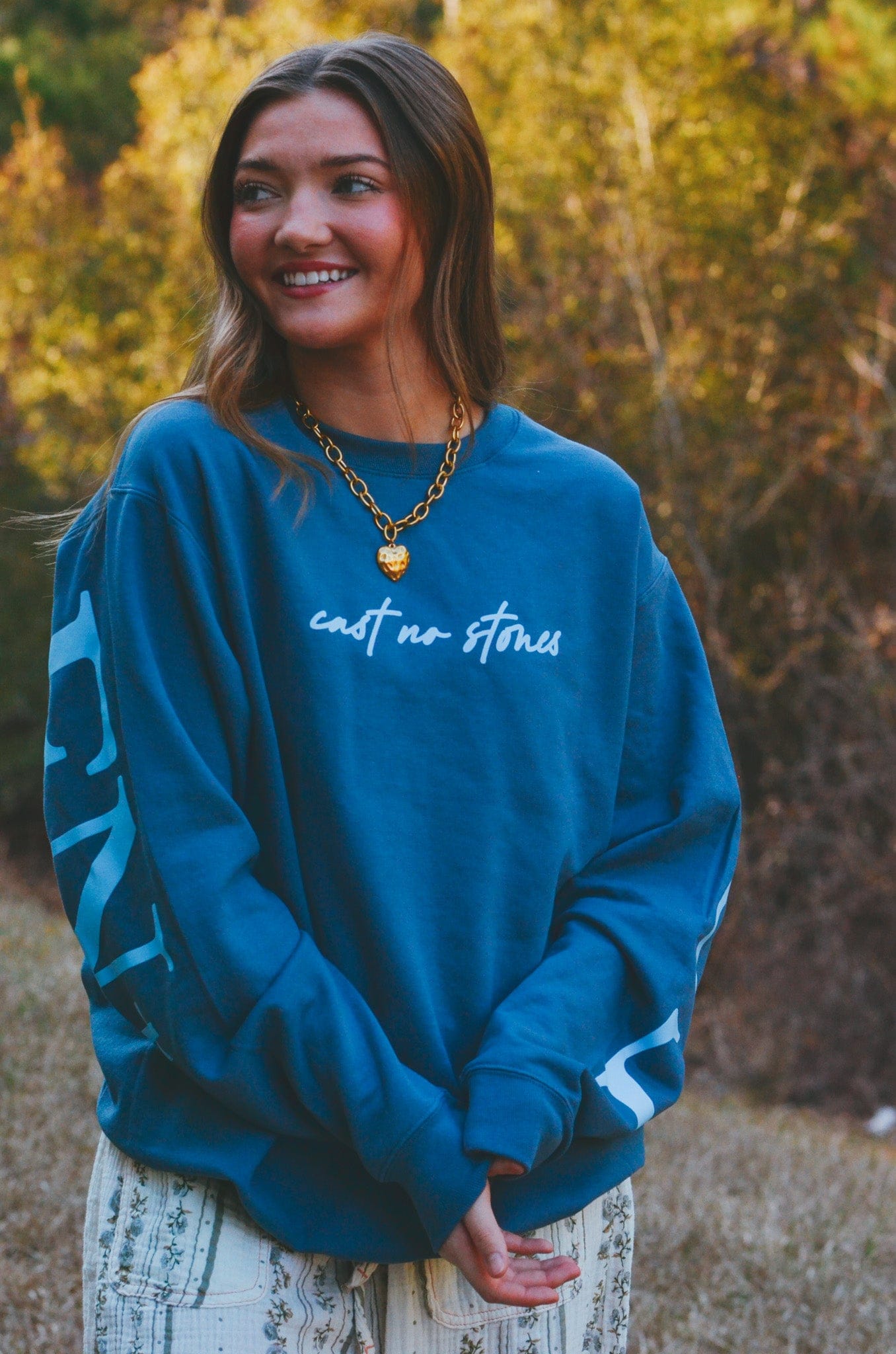 Forgiven Blue Sweatshirt Southern Bliss Company
