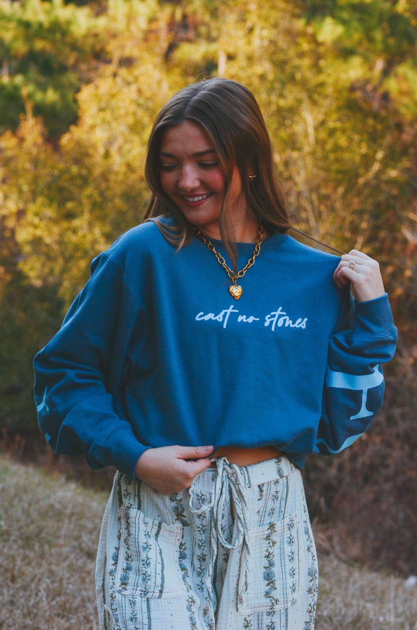 Forgiven Blue Sweatshirt Southern Bliss Company