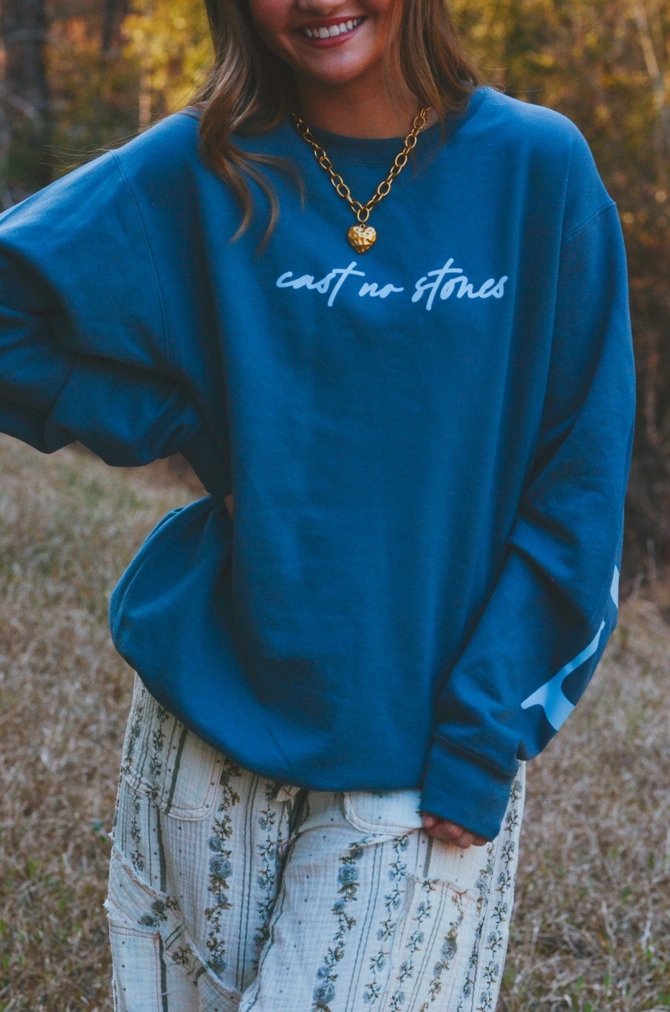 Forgiven Blue Sweatshirt Southern Bliss Company