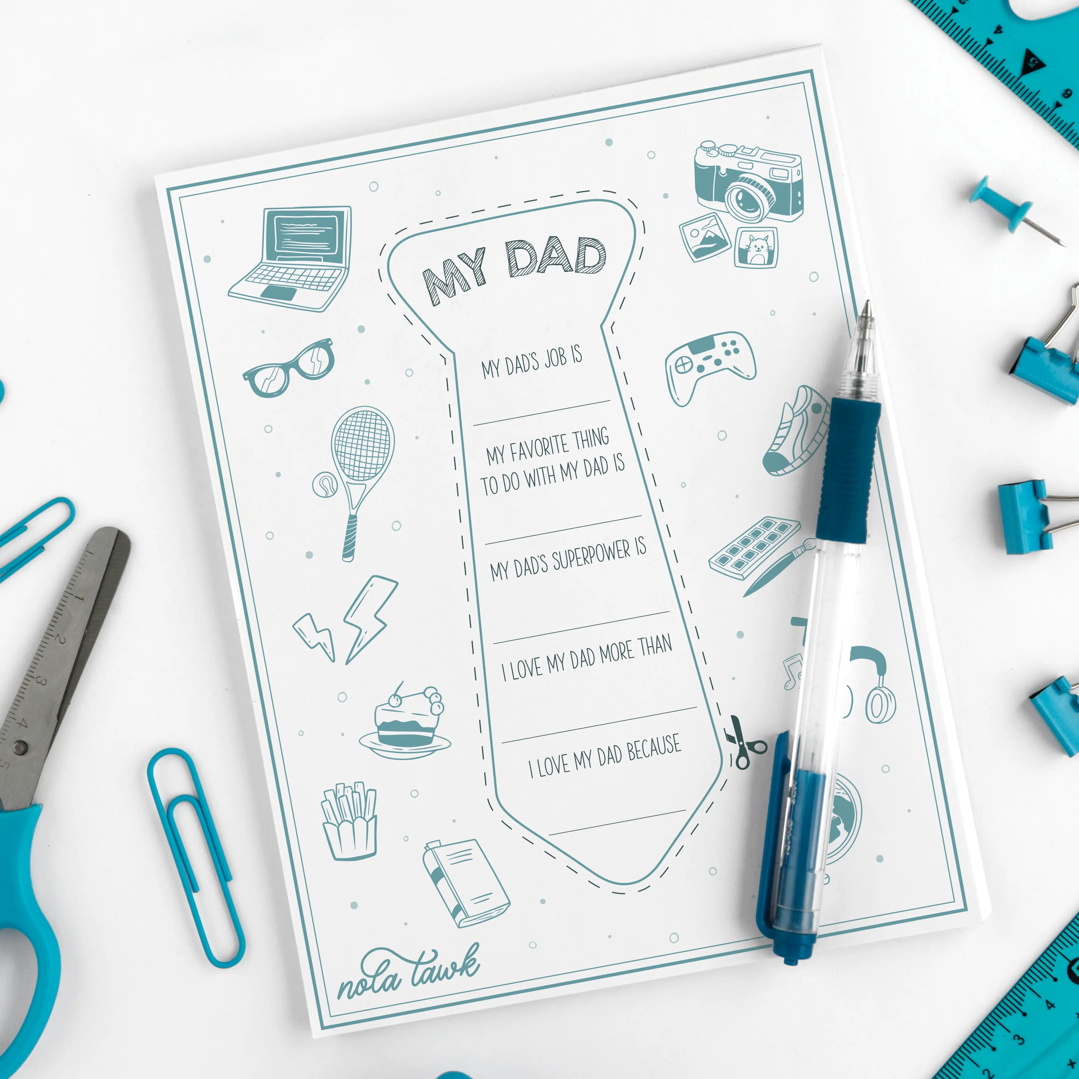 Free! Printable Father’s Day Activity – “My Dad” Tie Template Nola Tawk