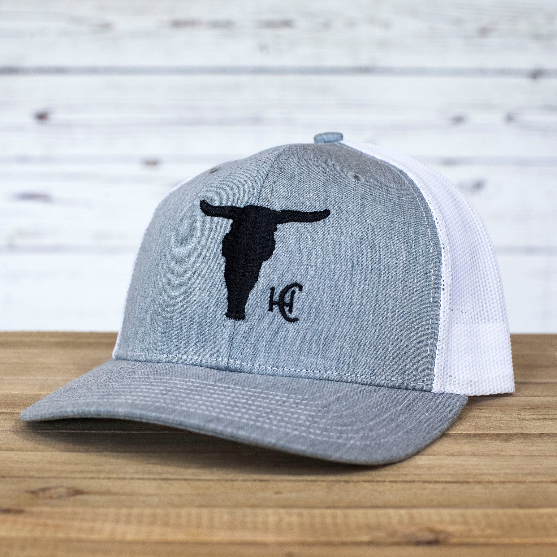 Frost Heather Gray/White Trucker Hat by High Cotton Hat Co in Texas