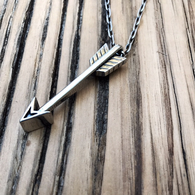 Arrow of Courage Necklace - Sterling Silver Christian necklace by Forged By Fire - additional view 2