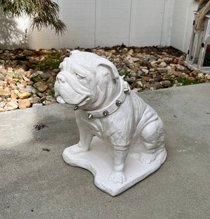 Georgia Bulldogs UGA Mascot White Stone Statue - Natural