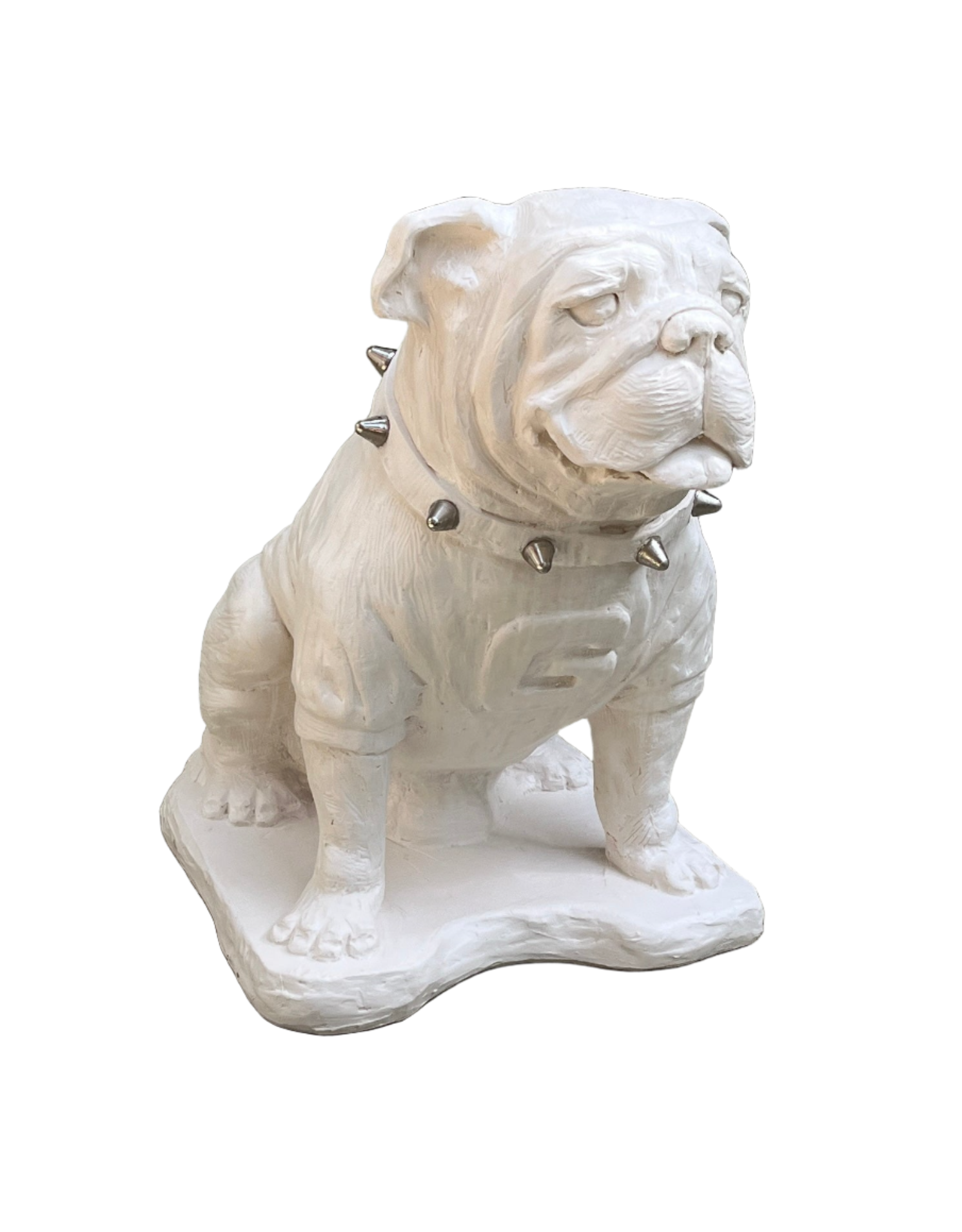 Georgia Bulldogs UGA Mascot White Stone Statue - Natural