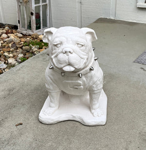Georgia Bulldogs UGA Mascot White Stone Statue - Natural
