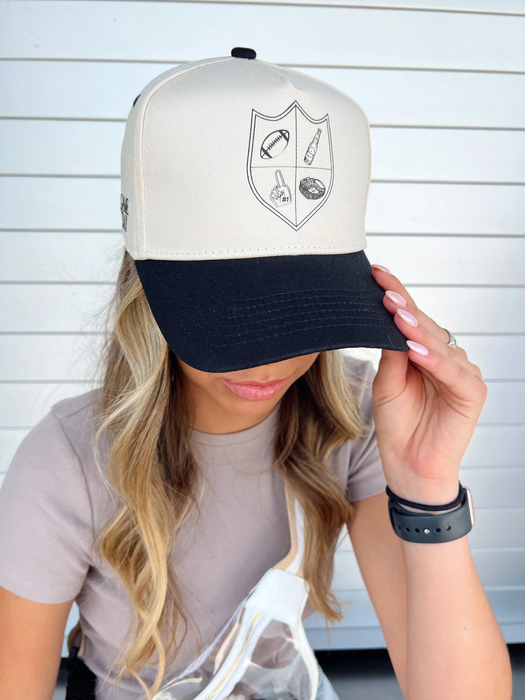 Gameday Crest #1 Fan - Black Vintage Trucker Hat by KenzKustomz, Southern lifestyle apparel detail photo 11