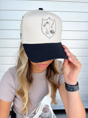 Gameday Crest #1 Fan - Black Vintage Trucker Hat by KenzKustomz, Southern lifestyle apparel detail photo 11