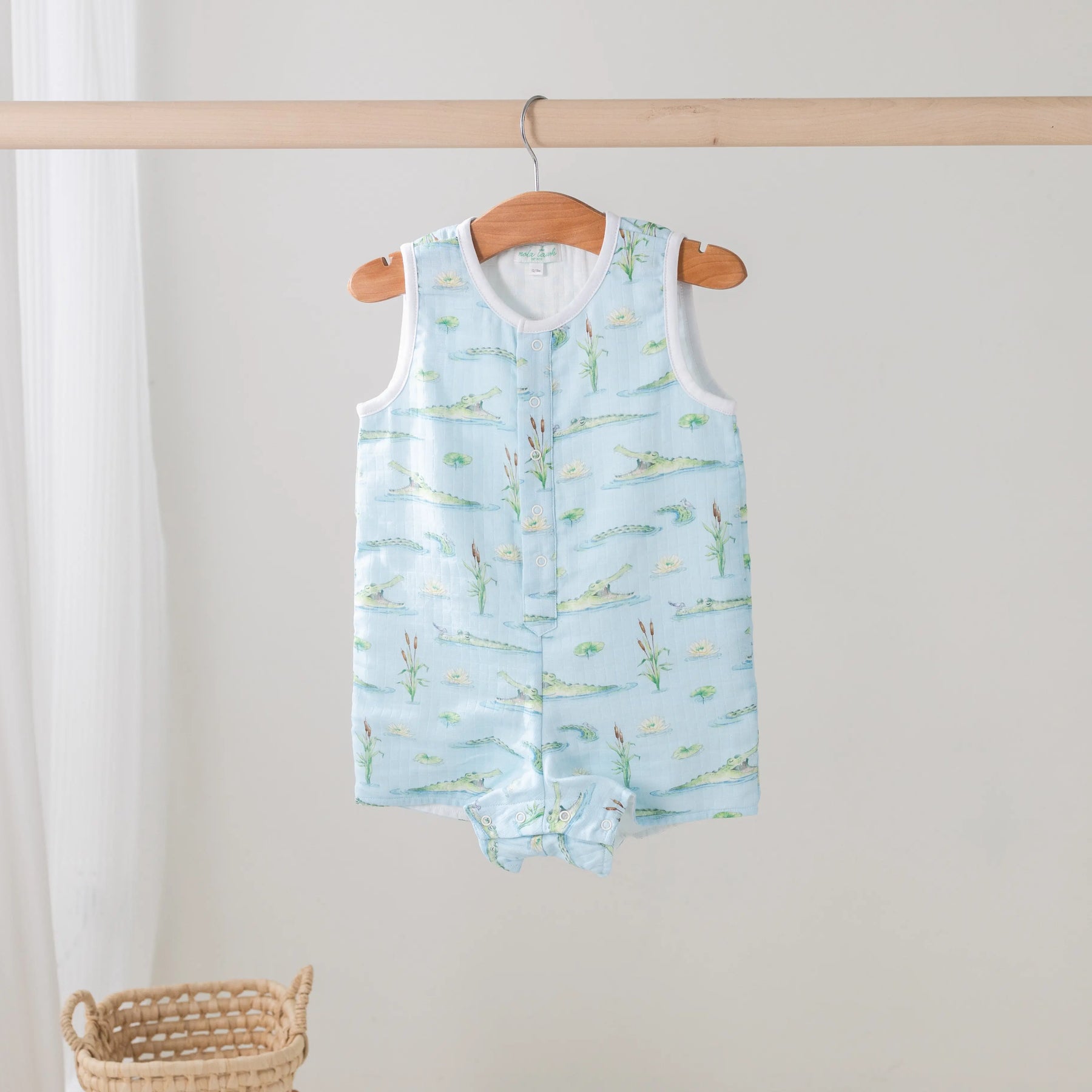 Gator Games Organic Muslin Shortall by Nola Tawk, children's boutique clothing main product photo