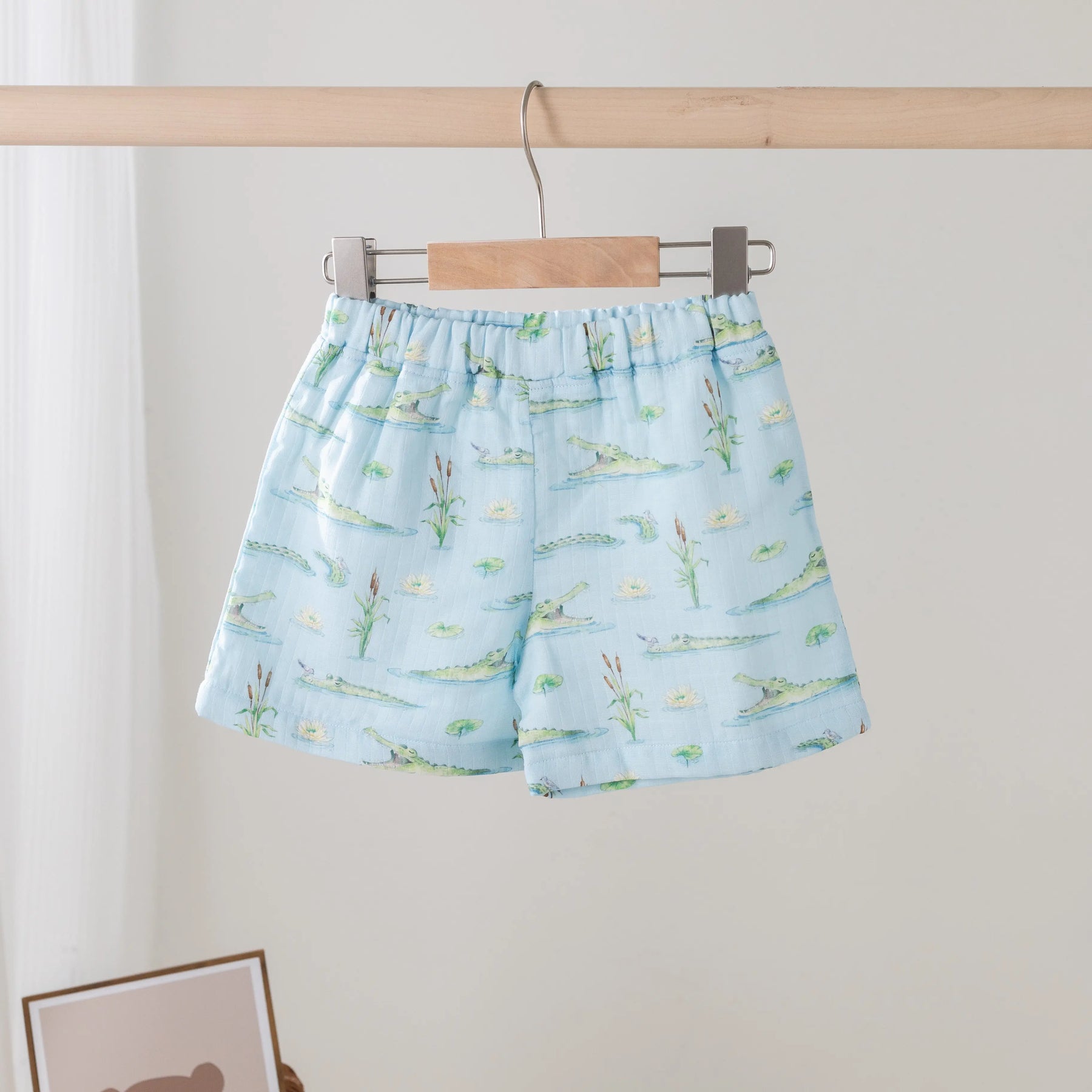 Gator Games Organic Muslin Shorts by Nola Tawk, children's boutique clothing main product photo
