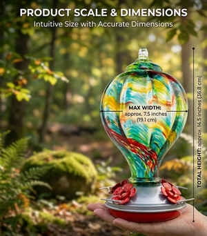 Solstice Balloon glass hummingbird feeder by Mill Creek Products, detail image 7