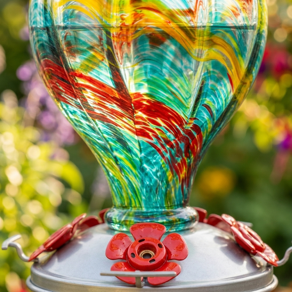 Solstice Balloon glass hummingbird feeder by Mill Creek Products, detail image 2