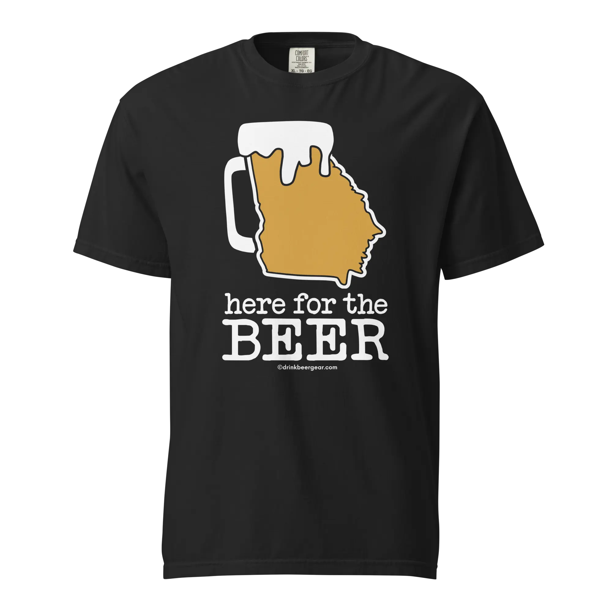 Georgia Beer Mug Tee - Here For The Beer.- COMFORT COLORS BRAND TEE Drink Beer Gear
