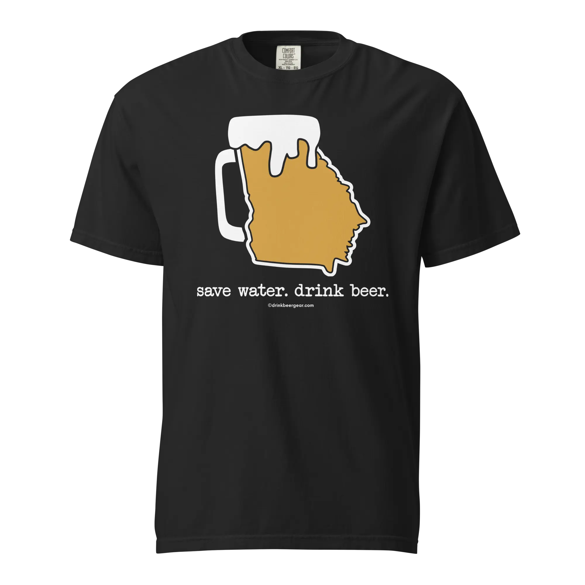 Georgia Beer Mug Tee - Save Water. Drink Beer. - COMFORT COLORS BRAND TEE Drink Beer Gear