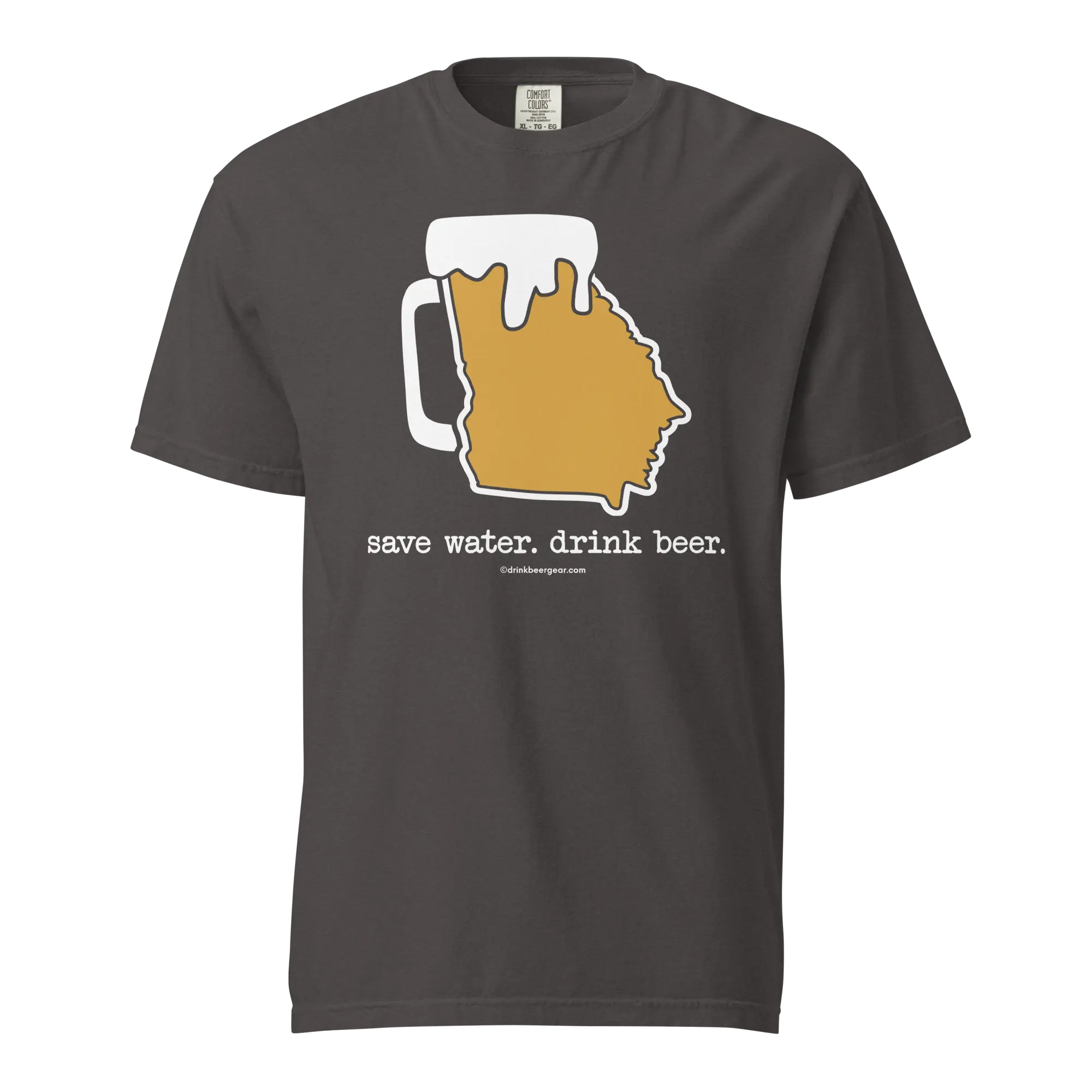 Georgia Beer Mug Tee - Save Water. Drink Beer. - COMFORT COLORS BRAND TEE Drink Beer Gear