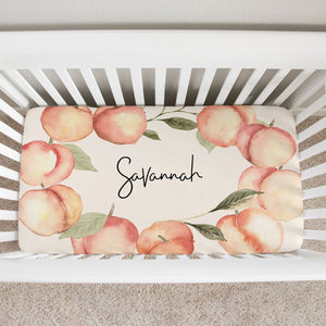 Georgia Peach Personalized Crib Sheet by AGreatBaby — view 3 of 11