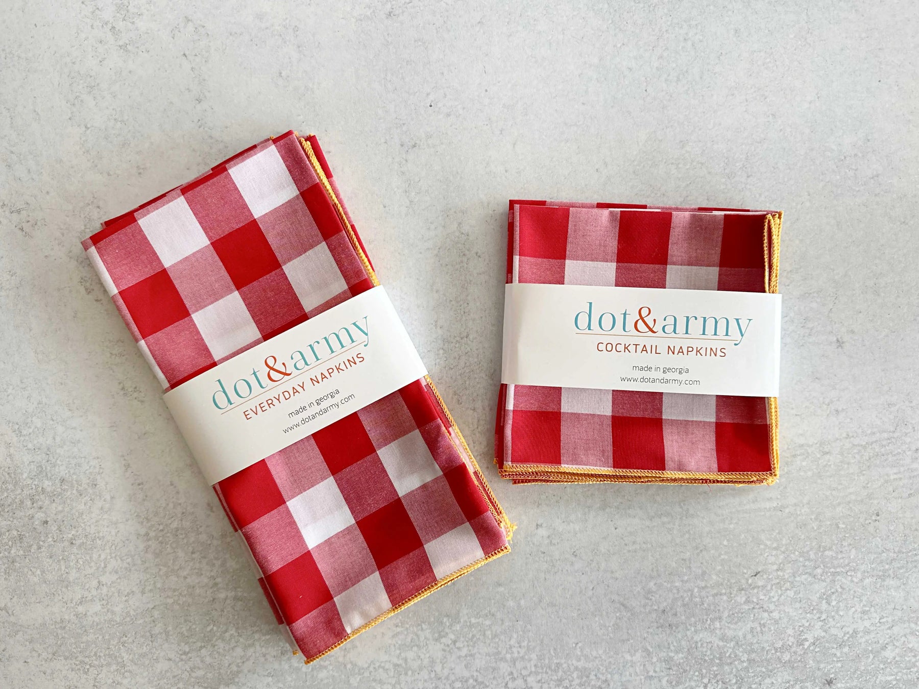 Gingham Check Cloth Napkins, set of four by Dot and Army, cloth napkins detail photo 6