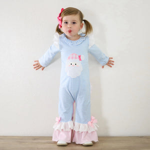 Girls Christmas Santa Romper by Seven Lantern Lane, Southern lifestyle apparel detail photo 11