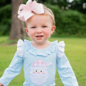 Girls Christmas Santa Romper by Seven Lantern Lane, Southern lifestyle apparel detail photo 14