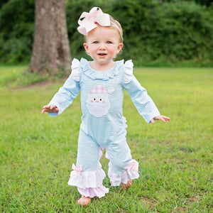 Girls Christmas Santa Romper by Seven Lantern Lane, Southern lifestyle apparel detail photo 15