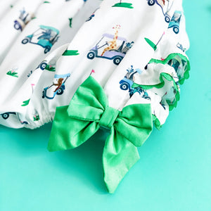 Girls Fairway Golf Bubble by Seven Lantern Lane, children's boutique clothing detail photo 8