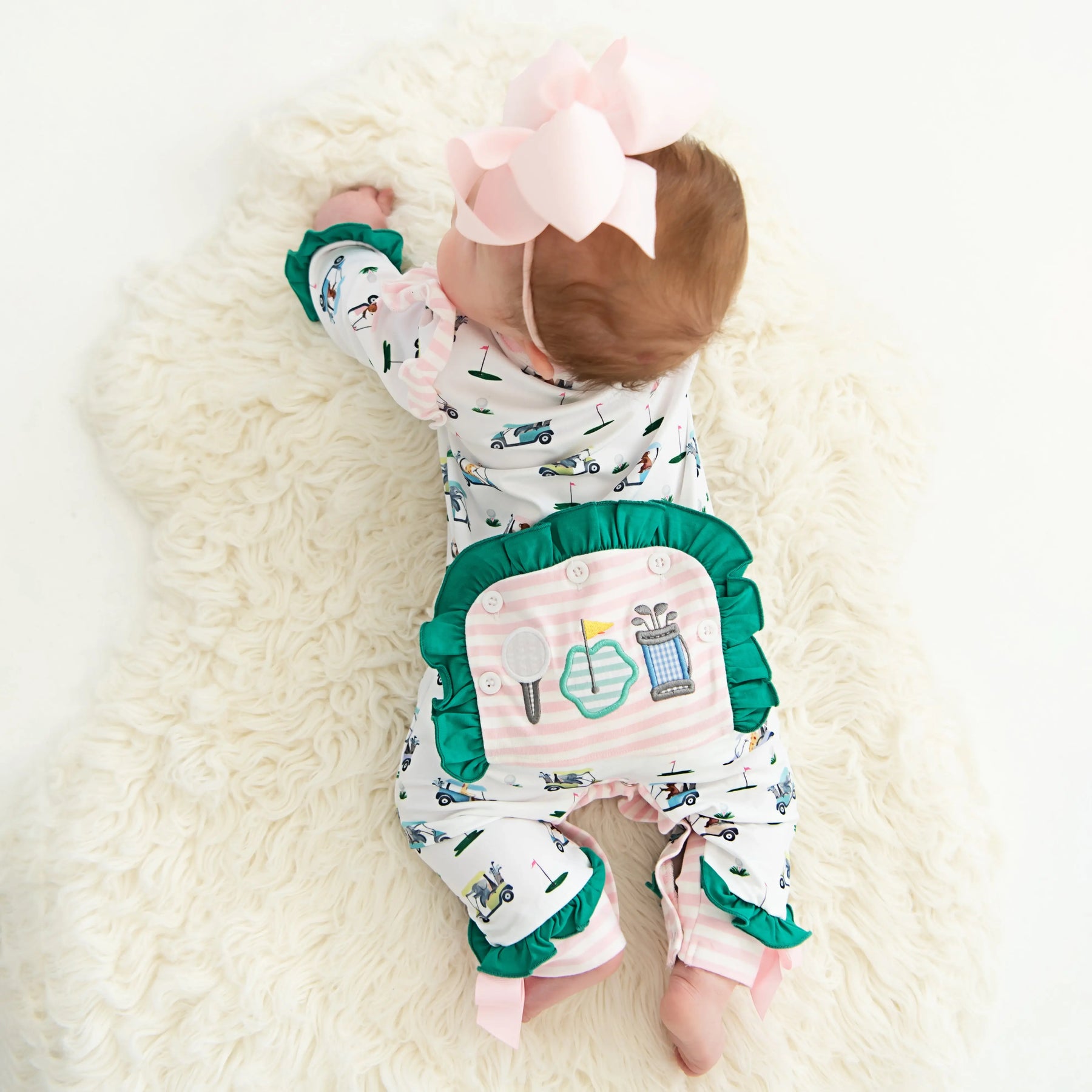 Girls Fairway Golf Romper by Seven Lantern Lane, Southern lifestyle apparel detail photo 3