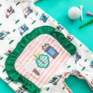 Girls Fairway Golf Romper by Seven Lantern Lane, Southern lifestyle apparel detail photo 5